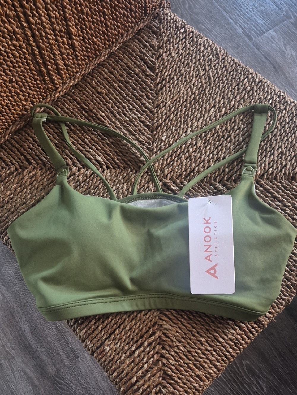 NWT Nila Maternity/Nursing Sport Bra in Anook Olive Strappy Double-Back